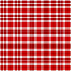Plaid pattern with twill weave in red.Tartan check seamless pattern.Vector illustration geometric background for fabric and prints.