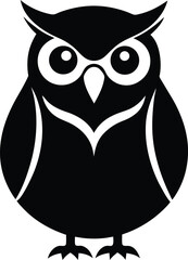 Majestic Owl Silhouette Vector & Icon, Owl Icon Vector Design