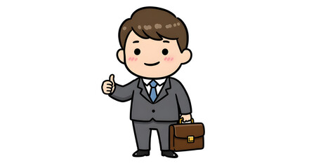 Cute business man thumb up cartoon