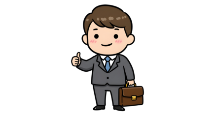 Cute business man thumb up cartoon