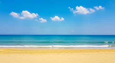 Fototapeta premium Azure Embrace: Noontide Beach AI Generated