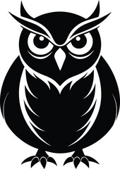 Majestic Owl Silhouette Vector & Icon, Owl Icon Vector Design
