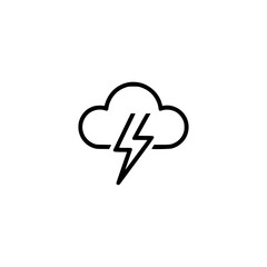 Minimalist Weather Icon: Cloud and Lightning Bolt on White
