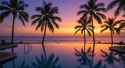 Fototapeta premium Sunset's Embrace AI Generated