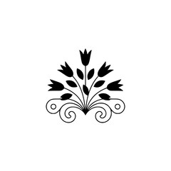 Elegant Black & White Floral Illustration: Minimalist Tulip Design