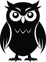 Majestic Owl Silhouette Vector & Icon, Owl Icon Vector Design