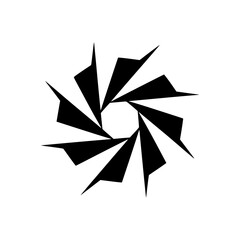 Obraz premium Black and White Geometric Abstract Design Element, Rotating Motif