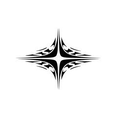 Tribal Star Graphic on White Background, Tattoo, Vector Design