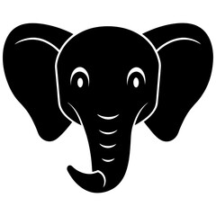 A elephant face silhouette vector illustration on white background