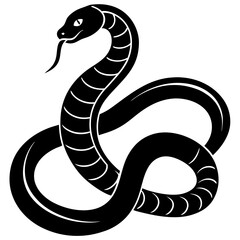 Fototapeta premium A snake silhouette vector illustration on white background