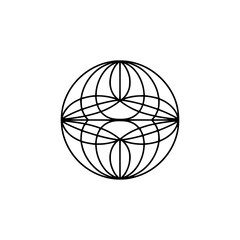 Fototapeta premium Abstract Geometric Globe Illustration in Minimalist Style