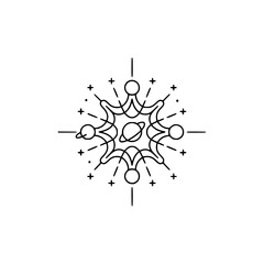 Celestial Mandala: Minimalist Planet & Star Icon, Geometric Design