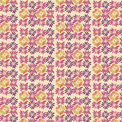 Abstract floral pattern retro 70s 60s.
