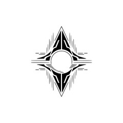 Obraz premium Geometric Starburst Logo with Modern Art Deco Style