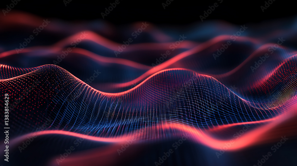 Aufkleber Data and network image with lines and dots