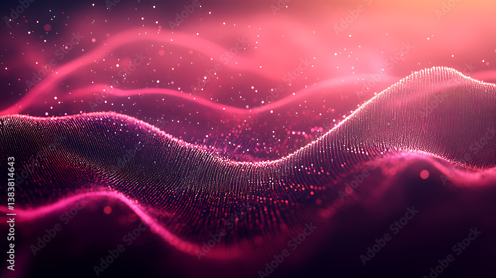 Poster Data and network image with lines and dots