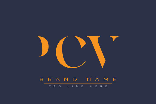 PCV abstract letter logo design. This logo is designed by three abstract letters.