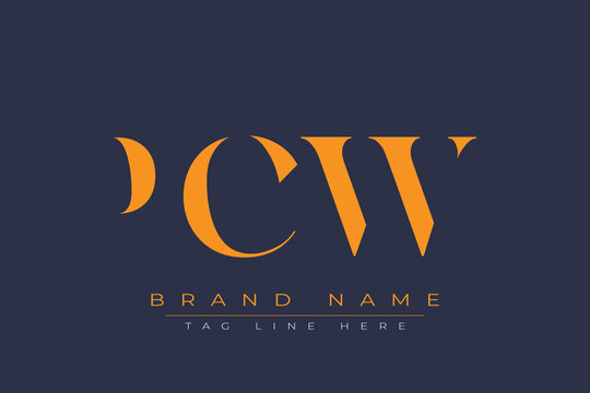 PCW abstract letter logo design. This logo is designed by three abstract letters.