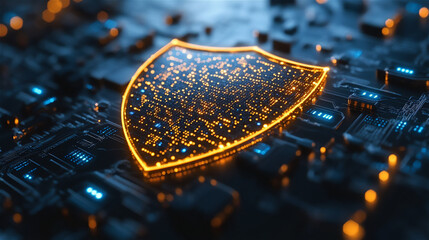 Futuristic Cyber Security Shield Protection Digital Technology 61