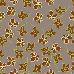 Cute seamless pattern with bright tiny flowers