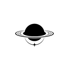 Minimalist Saturn Design with Decorative Celestial Elements
