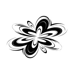 Abstract Floral Design in Black and White