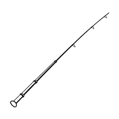 Isolated white fishing rod and golf club vector illustration sport equipment