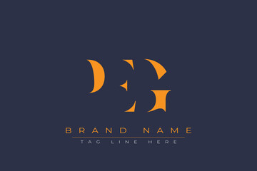 PEG abstract letter logo design. This logo is designed by three abstract letters.