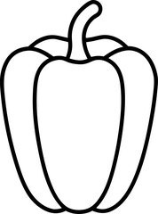 bell pepper outline icon on white background-