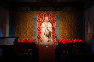 candlelight alter at Mission of San Juan Capistrano