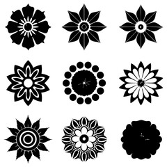 Floral Vector Silhouette Bundle With Isolated Background