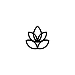 Minimalist Lotus Flower Logo Design on White Background
