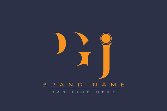 PGJ abstract letter logo design. This logo is designed by three abstract letters.