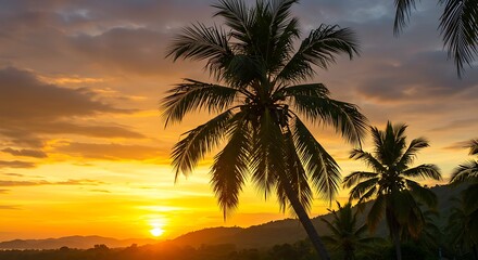 Golden Hour Palms AI Generated