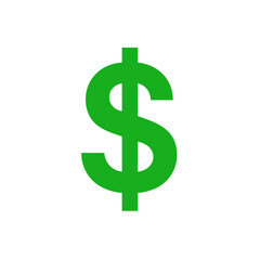 Obraz premium Dollar Sign Silhouette – Bold Green Currency Symbol Icon