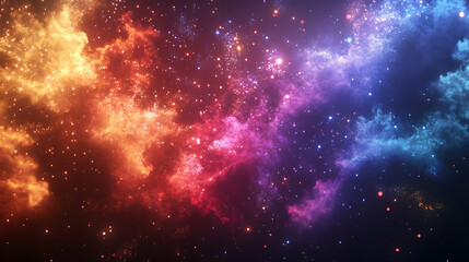 Fototapeta premium Fantastic colorful fireworks with copyspace, background for new year, independence day or other celebrations