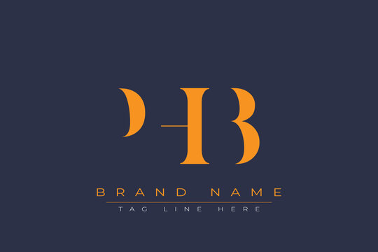 PHB abstract letter logo design. This logo is designed by three abstract letters.