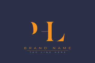 Fototapeta premium PHL abstract letter logo design. This logo is designed by three abstract letters.