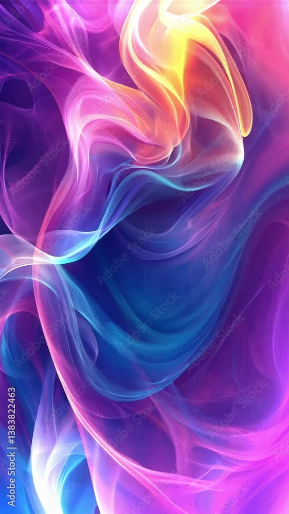 Aufkleber bright and vibrant futuristic animation with flowing colorful shapes and tech-inspired design