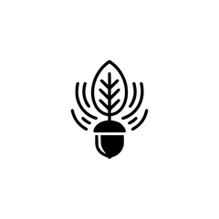 Minimalist Acorn and Leaf Logo with Radiating Lines