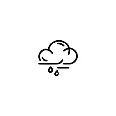 Minimalist Rain Cloud Icon on White, Weather Concept