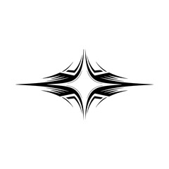 Geometric Starburst Graphic in Black and White, Isolated on Gradient