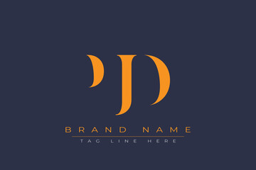PJD abstract letter logo design. This logo is designed by three abstract letters.