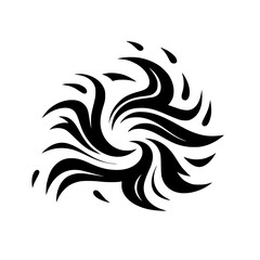 Abstract Swirl Design: Black and White Decorative Element