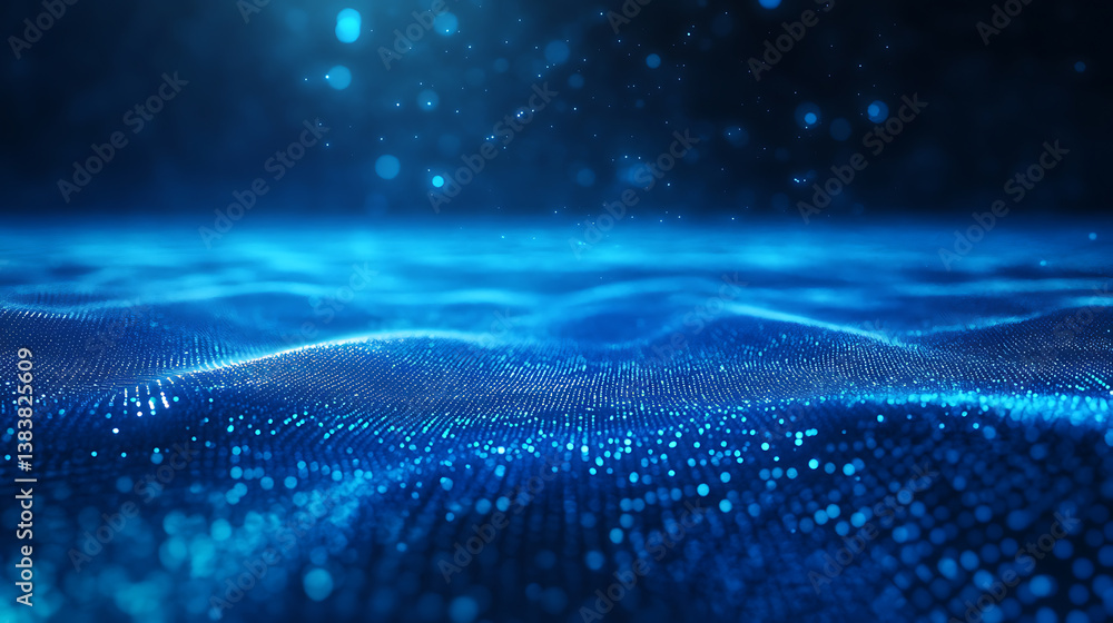 Leinwandbilder abstract blue gradient background with geometric shapes and dots for modern design
