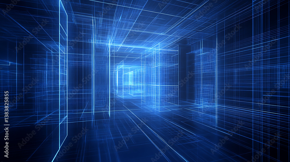 Aufkleber abstract blue wireframe image design computer graphic elements concept
