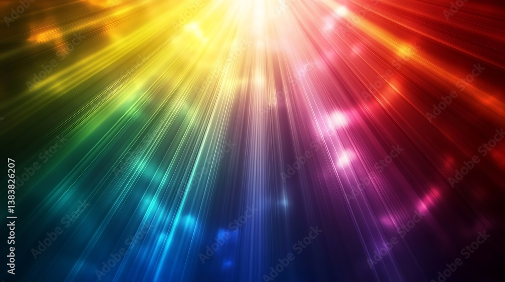 Leinwandbilder abstract dark background of light with stripes of colorful rays moving from the center