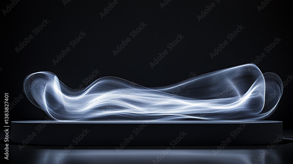 Poster Abstract long exposure dynamic light trails product display podium