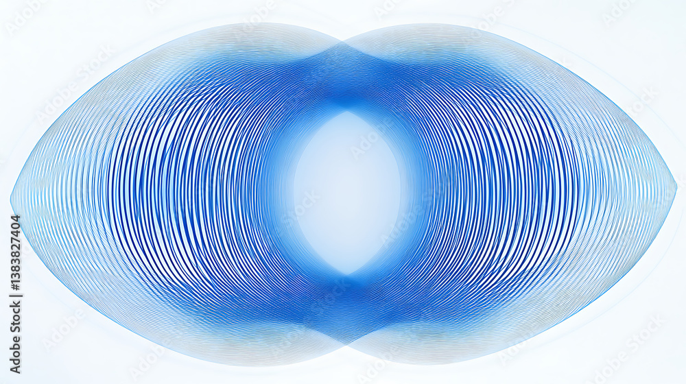 Fototapete abstract linear blue lines pattern, technology background a minimalist design of curved and straight