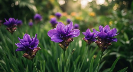 Fototapeta premium Purple Majesty at Golden Hour AI Generated